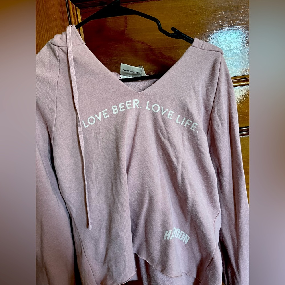 Harpoon Brewery Hoodie S/M Pink Love Beer Love Life!